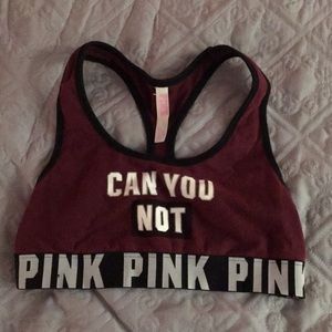 PINK✨”Can you not” Cotton Sports Bra